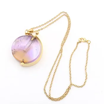 

XSM Round Shape Scent-bottle Pendant Necklaces Gold-color Rotating Essential Oil Diffuser Perfume Bottles Lucky Charms Jewelry