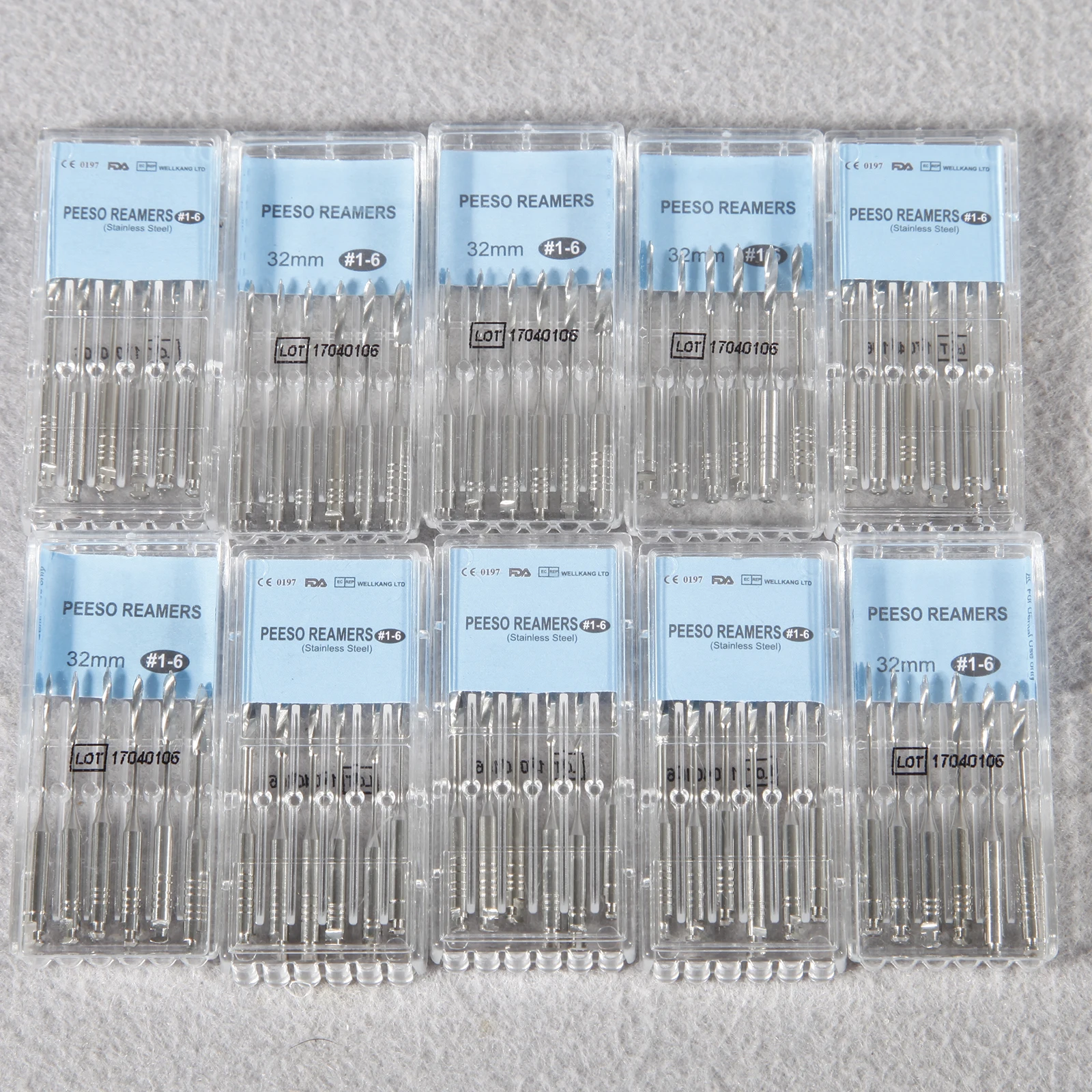 

1-10Packs Dental PEESO REAMERS Drill File 32mm #1 for Endodontic Root Canal Treatment