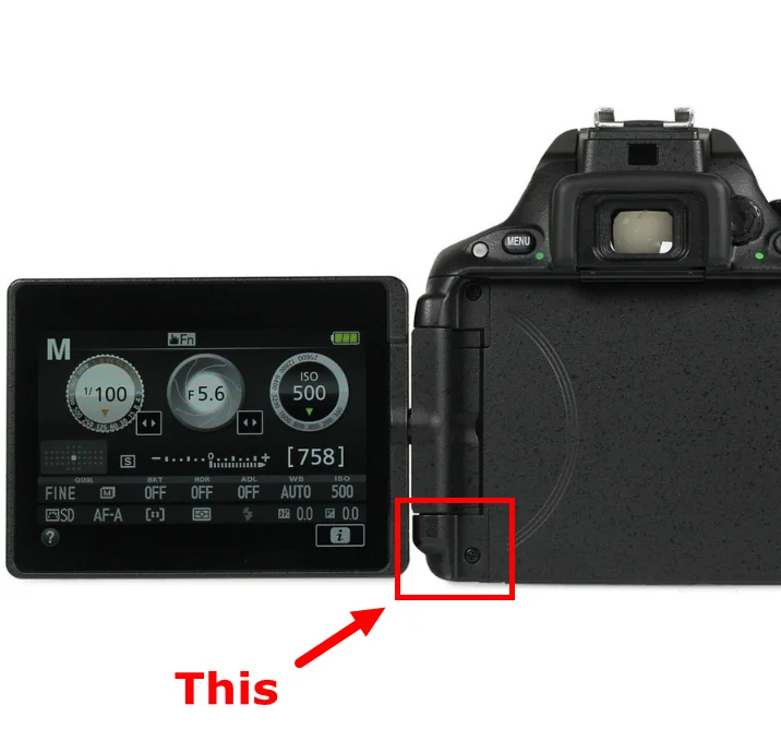 Новинка для Nikon D5500 задняя крышка ЖК-шарнирный кабель гибкий внешний защитный чехол Корпус камеры запасные части - Цвет: Below