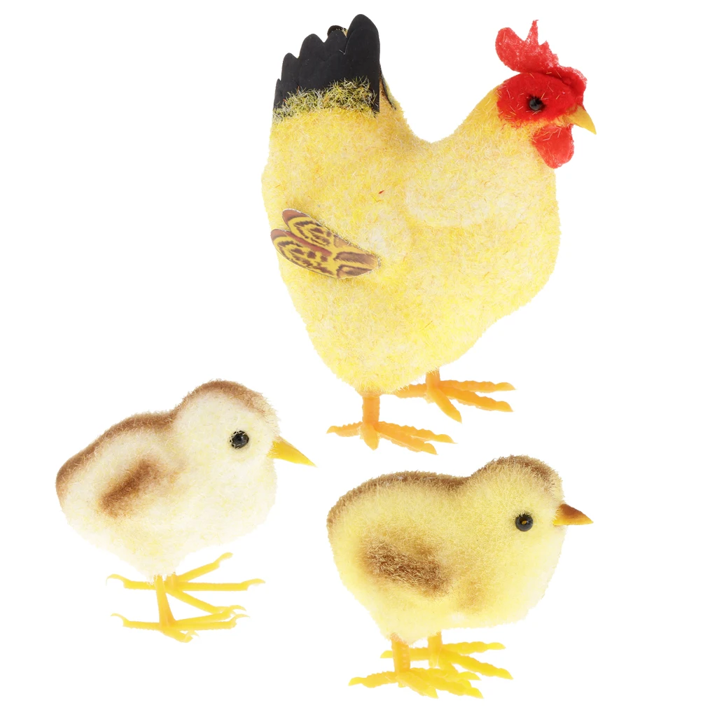 Realistic Chicken Hen Family Animal Model Figurine Kids Toy Gift Party Decor