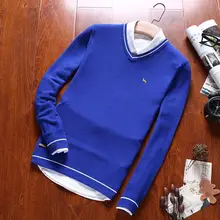 M-3XL, Мужской пуловер, Свитера с вышивкой в виде щенка, Мужской Хлопковый свитер, пуловеры, мужские свитера с круглым вырезом, черный осенний тонкий мужской свитер