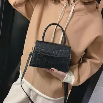 

Fashion Ladies Solid Color Stone Pattern Shoulder Messenger Handbags Casual Women PU Leather Crossbody Bags