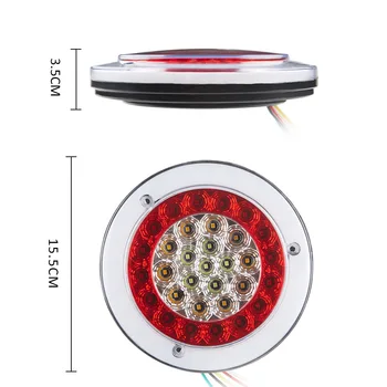 

2x 24V 4 Color High-brightness Light Guide Taillight For Car Truck Trailer Waterproof Car LED Rear Tail Lights