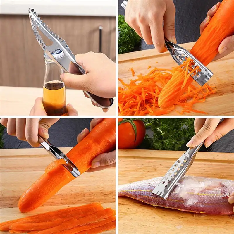 2 шт из нержавеющей стали, скребок для рыбы, пилинг, многофункциональный, для удаления чешуи рыбы, ножи для ресторана, дома и кухни, аксессуары