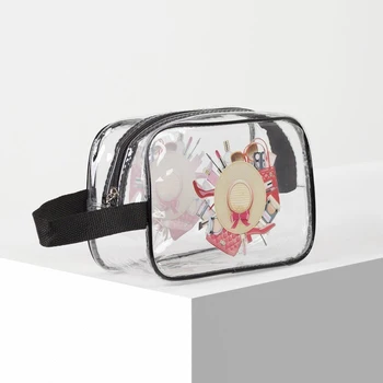 

PVC cosmetic case, zipped compartment, transparent color