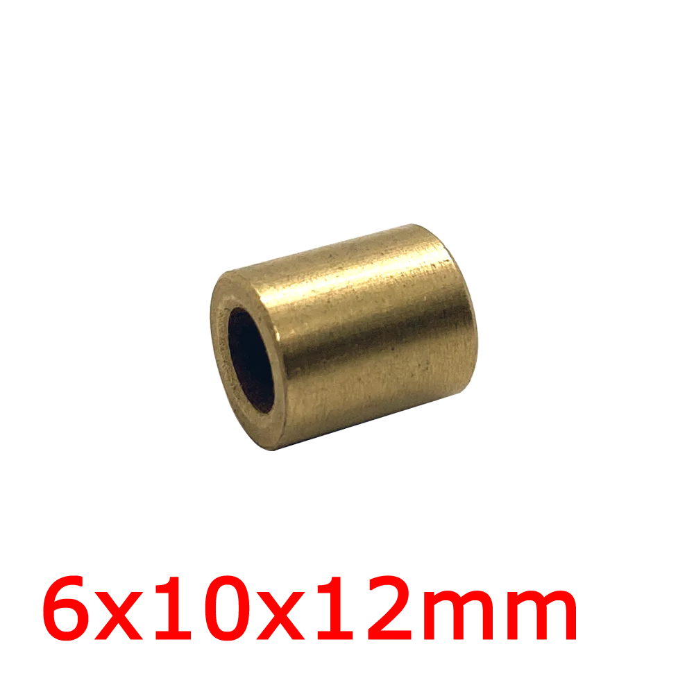 

6x10x12mm 6mm Spindle Oil Sintered Cylindrical Bronze Bushing Copper AlloyPlain Self Lubricating Brass Sleeve Bearing Bush