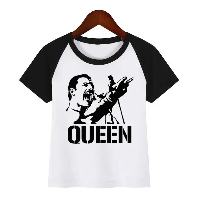 FREDDIE MERCURY/топ в стиле тяжелой рок, коллекция 100 года, футболка с принтом королевы детские летние топы с круглым вырезом, футболка для маленьких девочек повседневная детская одежда - Цвет: K105P