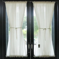 White Lace Coffee Mesh Pure Yarn Up and Down Fixed Curtain for Bar Kitchen Cabinet Glass Door 1