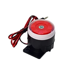 Красный и черный мини проводной 72 мм кабель 120 дБ громкий сигнал для велосипеда рог для домашней безопасности звуковая сигнализация система DC12V защита для дома