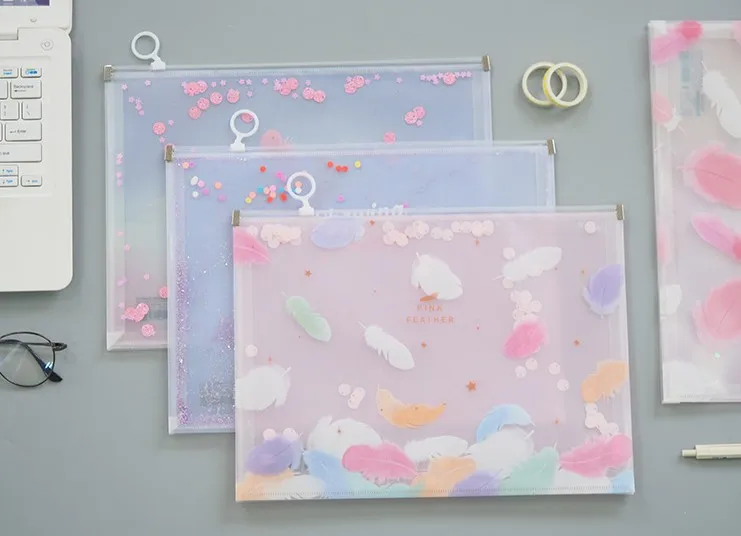 1 шт. Kawaii A4 перьевая Сумка для документов сумка для документов канцелярские принадлежности на молнии для хранения документов офисные школьные принадлежности