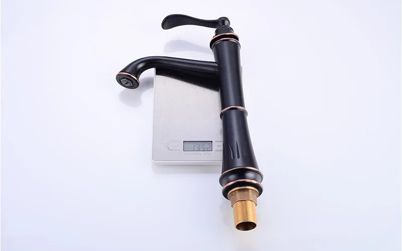 Bathroom Basin Faucets Black Oil Brushed Solid Brass Hot& Cold Sink Mixer Tap Single Handle Deck Mounted Free Shipping