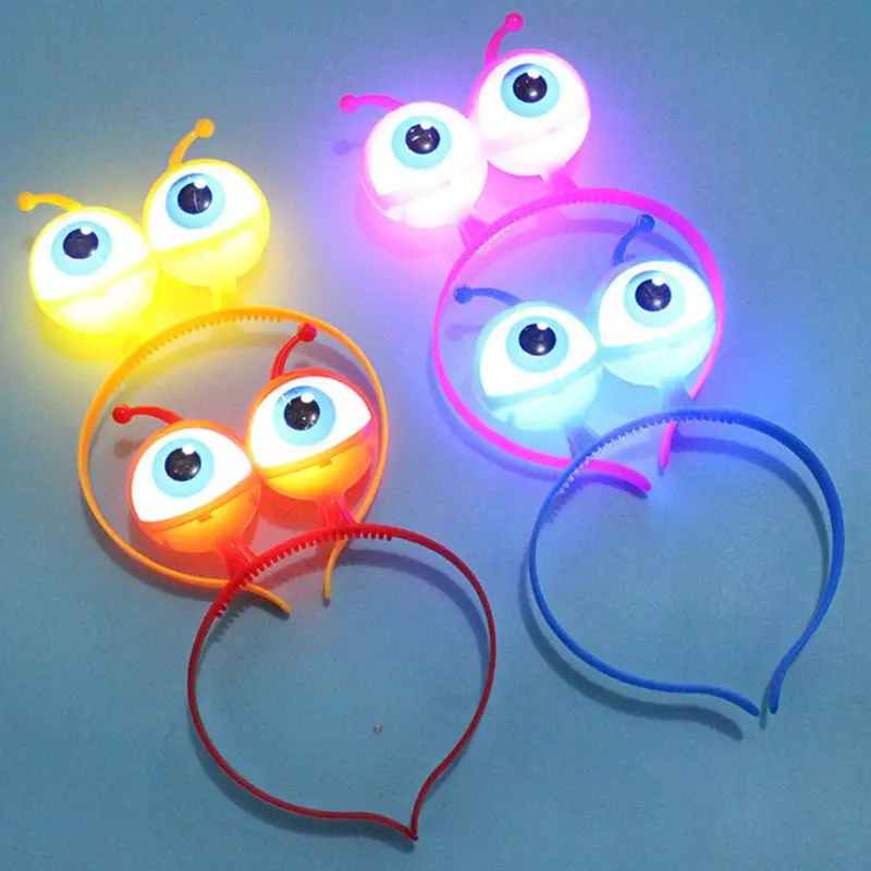 Светодиодный обруч для волос Alien Eyeball, светящаяся повязка на голову, корона, светильник в виде сердца, повязки на голову, аксессуары для волос, светящиеся вечерние, рождественские