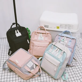 

Backpack Women Men 2019 New Fashion Unisex Preppy Style Candy Color Nylon Shoulder Bags Students School Bag Backpacks