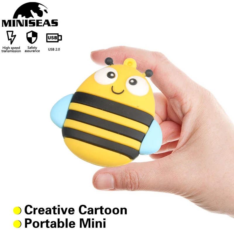Usb флеш накопитель Miniseas реальная емкость пингвин факс сова пчела форма 8 г/16 г/32 г/64