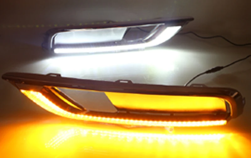 2 шт. для Honda CR-V CRV Светодиодный дневной ходовой светильник DRL Автомобильная противотуманная фара 6000 К белый светильник желтый светильник