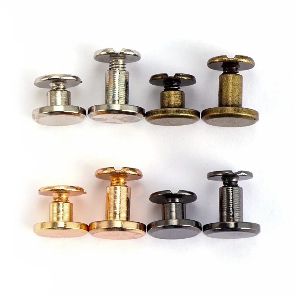 20Pcs Screw Nail Rivets For Leather Craft Belt Wallet Solid Brass Nail Rivets Screws