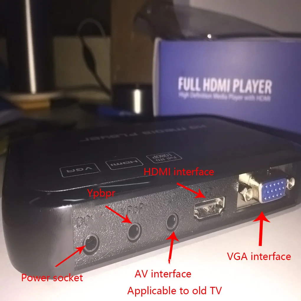 Full HD 1080P Media Player Center Multi Media Video Player HD SD SDHC MMC Cards USB Remote Control EU/US/UK/AU Plug