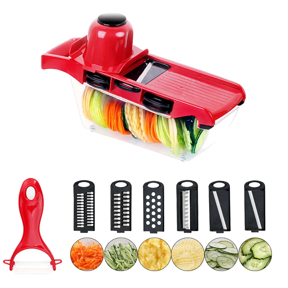 Manual Vegetable Cutter with Steel Blade Slicer Potato Peeler Carrot Cheese Grate Vegetable Slicing Kitchen Accessory