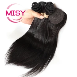 Short Hair Extensions Human Hair Straight Bundles With Closure Brazilian Hair Natural Human Hair Bundles Can Make a Wig