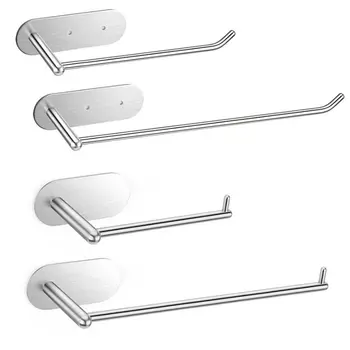 

304 Stainless Steel Nail-free Wall Mount Hanging Bathroom Toilet Paper Holder Kitchen Tissue Roll Holder Towel Rack Stand new