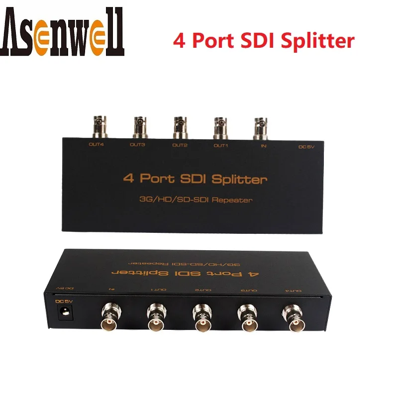 

SDI Splitter 1 In 4 Out 3G HD SD-SDI Support Repeater SDI Extender 1x4 1080P SDI Converter for CCTV Monitor