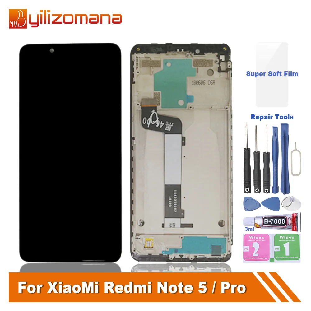 

YILIZOMANA Original LCD Touch Screen Frame For Xiaomi Redmi Note 5 Pro Display Screen for Redmi Note 5 Replacement Repair Parts