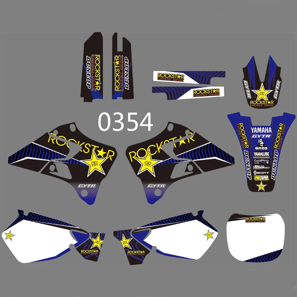 Для YAMAHA YZ125 YZ250 1996-2001 Графика наклейки на заказ Номер Наименование лента 3M Полный мотоцикл Фоны аксессуары