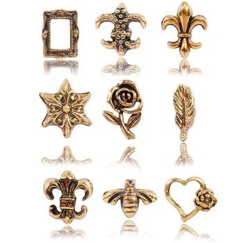 

100Pcs/Bag New Nail Art Decorations Gold Metal Alloy Rivets Punk Rock Style 3D Nails Stickers Jewelry Manicure Accessories