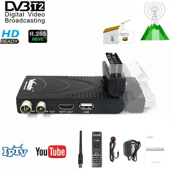

DVB-T2 Terrestrial TV Receiver HD TV Tuner Receptor Box H.265/HEVC Fully 1080P AC3 Audio IPTV Digital Decoder With USB WIFI