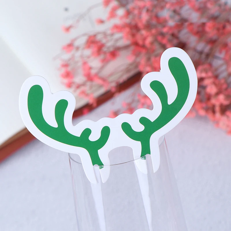 B-10pcs Christmas Glass Sign Flag Xmas Party Dinner Hat Toothpick Flag Food New Year Decoration Christmas Ornaments - Цвет: 01
