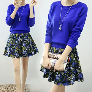 Late Autumn Playful Western Style Slimming Long Skirts Skirt Goddess-Style Sweater And Skirt Two-Piece Set Women's Spring And Au