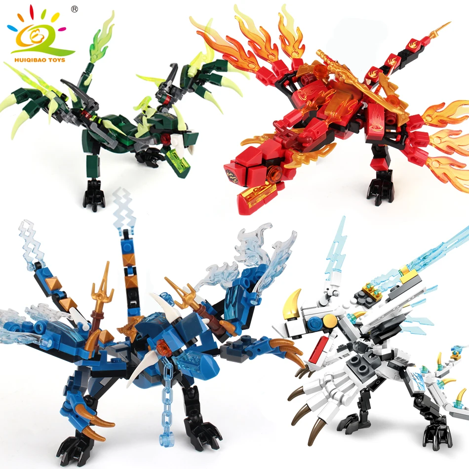 Precio Especial HUIQIBAO 115 Uds dragón de fuego Caballero modelo bloques de construcción KAI JAY ZANE ciudad cifras bloques construcción juguetes para los niños amigos Bxp6VMA9