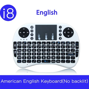 

i8 American English 7 Color Backlit White Black 2.4GHz Air Mouse Wireless Keyboard With Touchpad for Android TV BOX PC