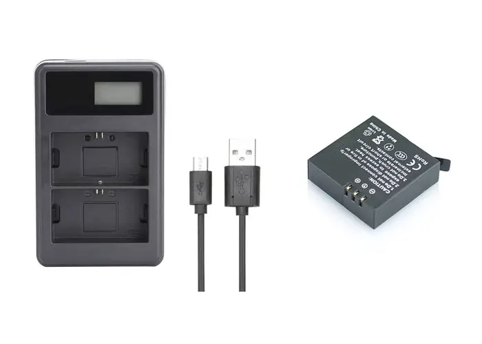 AZ16-1 сменная батарея+ зарядное устройство USB для xiaomi yi 4k батарея для xiaomi yi 4k plus yi Lite экшн-камера - Color: Blue
