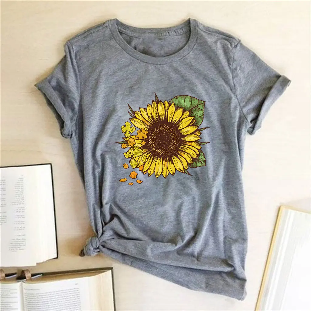 Футболка женская с принтом кактуса модный Приталенный топ в стиле Харадзюку