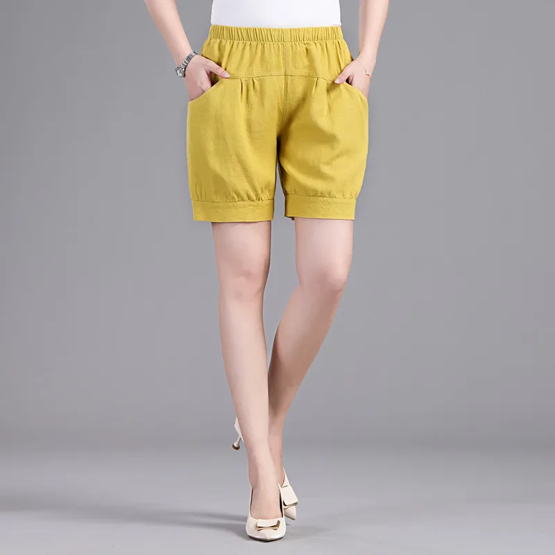 Harajuku Elastic High Waist Cotton Shorts Women Loose Sport Summer BF Casual Running Shorts Women Biker Baggy Shorts Plus Size