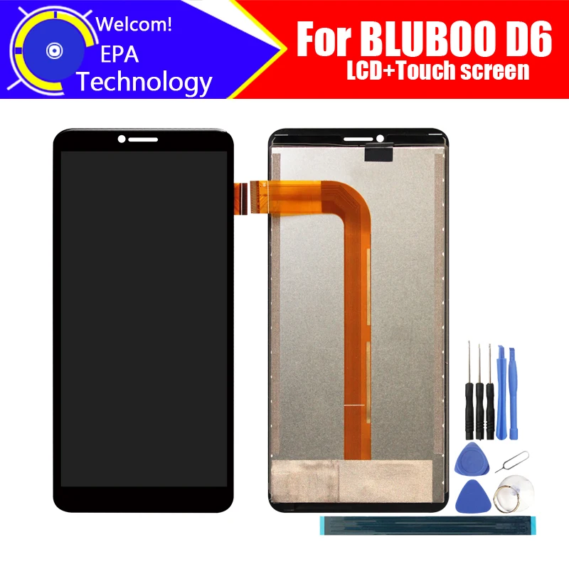 ЖК дисплей BLUBOO D6 5 дюйма + кодирующий преобразователь сенсорного экрана в сборе 100%