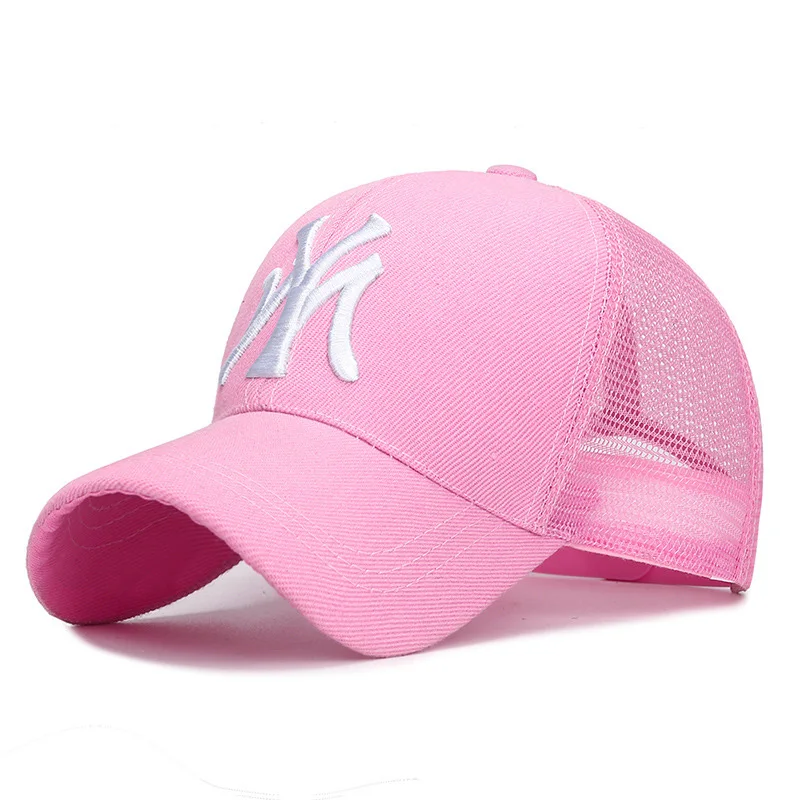 Net pink Спортивная бейсбольная кепка для улицы, Весенняя и летняя модная Регулируемая Кепка с вышитыми буквами для мужчин и женщин, модная кепка в стиле хип-хоп TG0002 - Цвет: Net pink