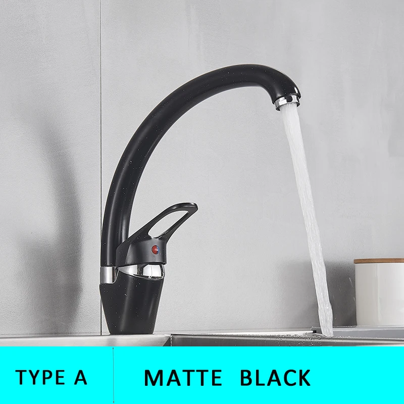 Simple Black Kitchen Faucet Hot and Cold Water Faucet Single Handle Mixer  Fast and Affordable Colorful  Faucet outdoor kitchen sink Kitchen Fixtures