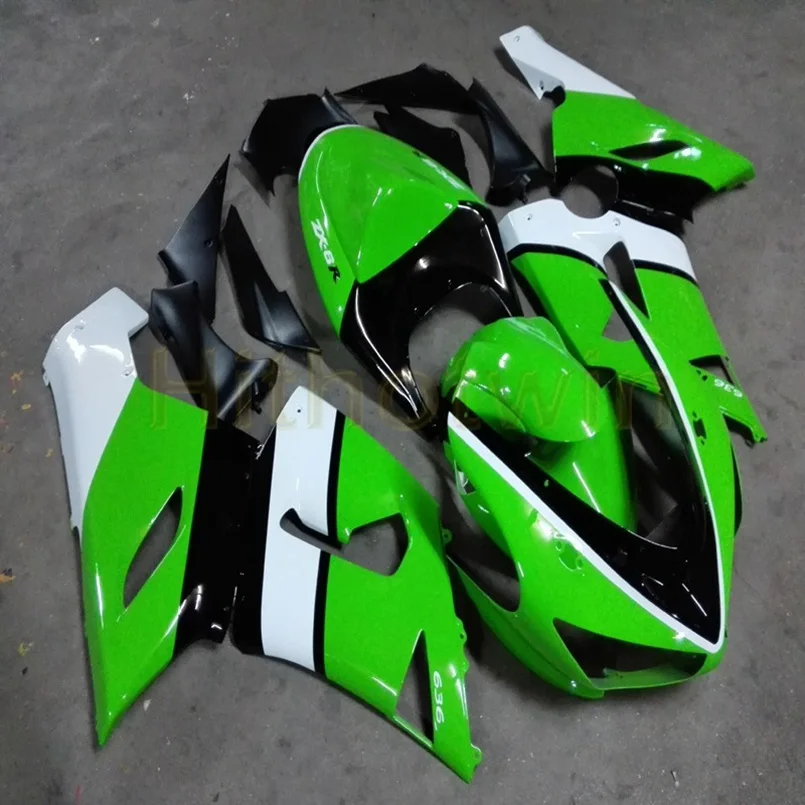 Капот мотоцикла на заказ для ZX-6R 2005-2006 моторные Обтекатели литья под давлением серебро - Цвет: G