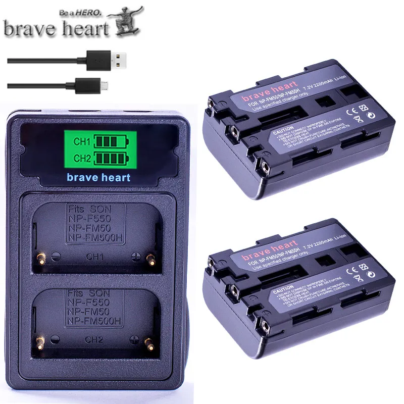 Акумуляторная батарея NP-FM50 NP FM50 NPFM50 FM50 FM55H Батарея + Dual USB Зарядное устройство для sony NP-FM51 NP-FM30 NP-FM55H DCR-PC101 A100 камера