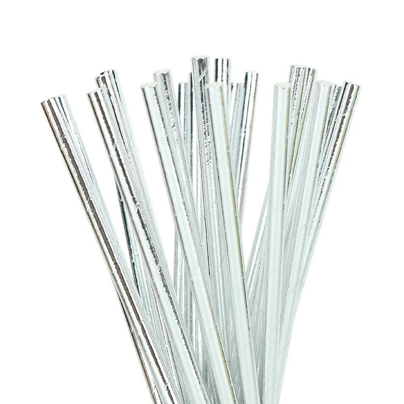 Silver Straw 20 шт Золотой горошек давайте бумажные стаканчики+ тарелки свадьбы День рождения для украшения детского душа фестиваль для детей столовая посуда все для праздника - Цвет: Silver Straw