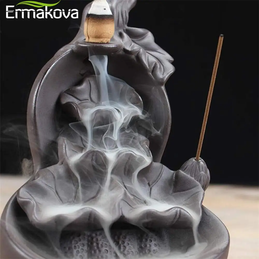 ERMAKOVA фиолетовый песок обратного потока ладан держатель Тыква водопад глина ладан пепельница горелка идеально подходит для украшения дома подарок