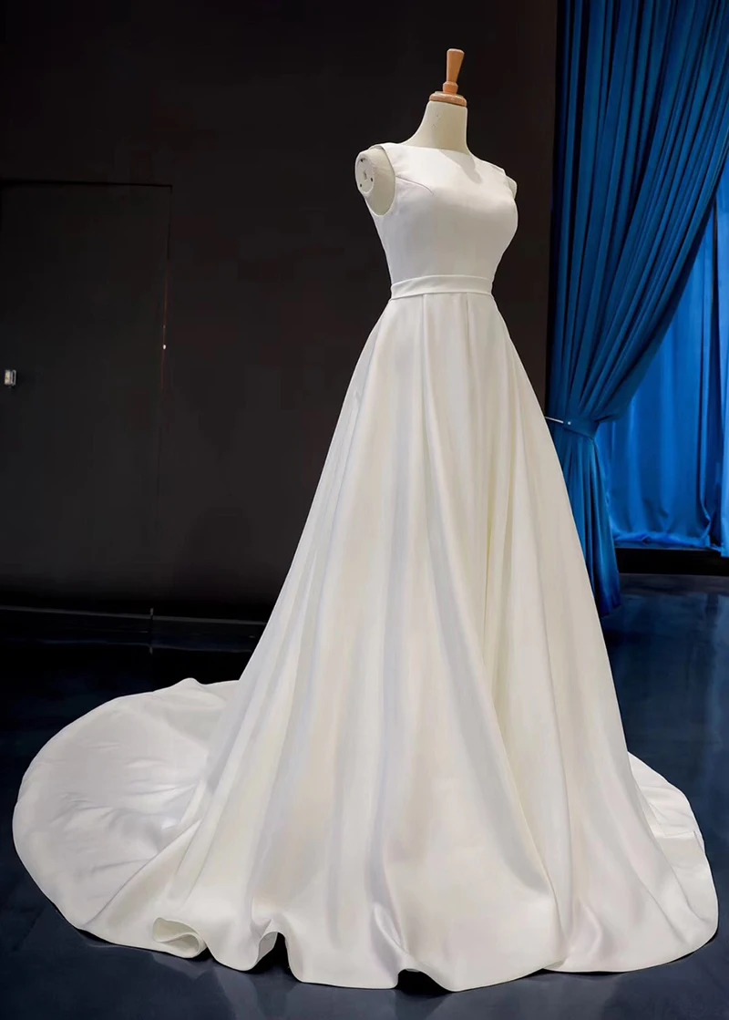 J66835 jancember cheap boho wedding dress 2020 boat neck sashes floor length white a line wedding dress vestido noiva princesa 4