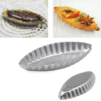 

5pcs Boat Shape Aluminum Mold for Egg Tarts Cookies Buscuit Fruit Cake Molds DIY Kitchen Bakery Pastry Baking Tools