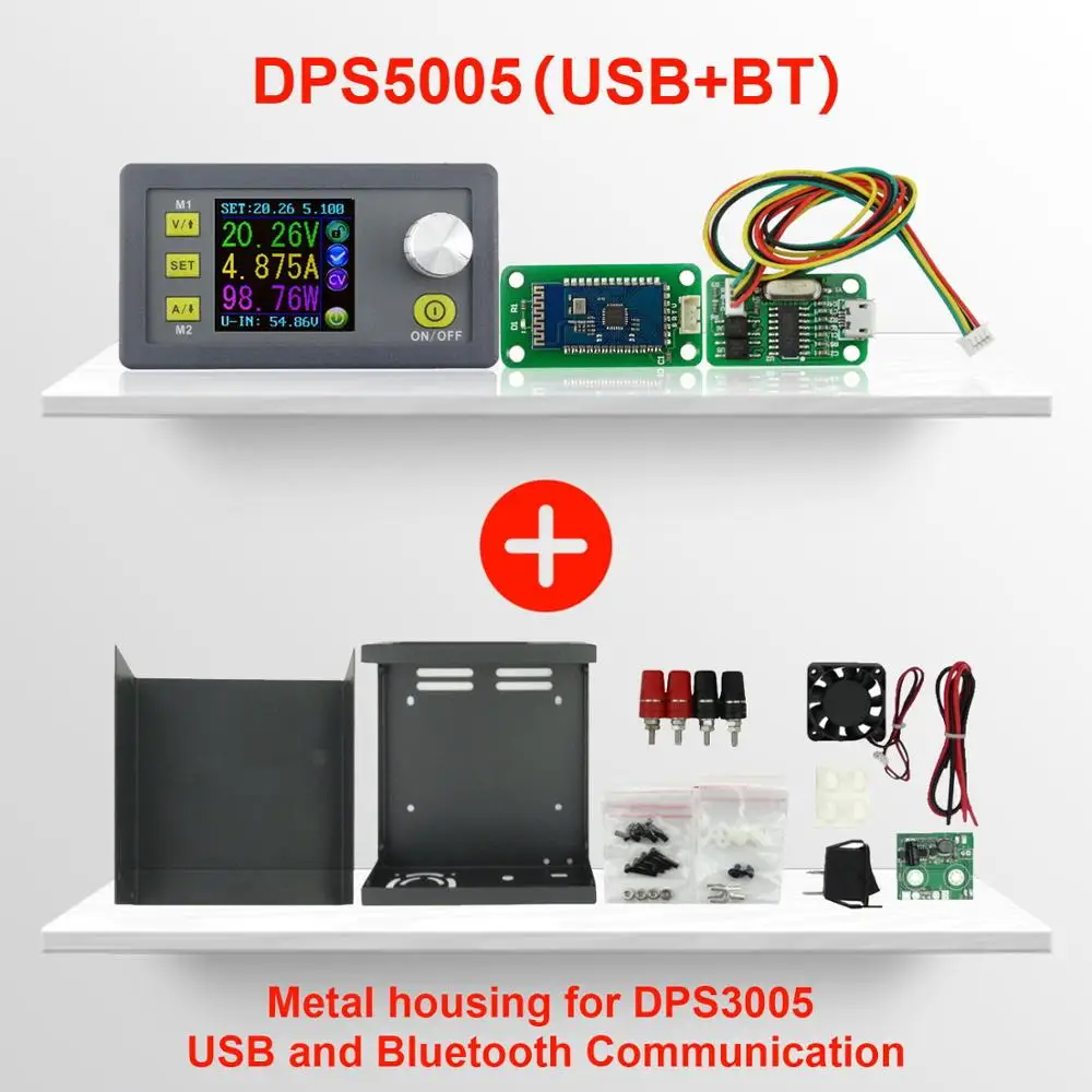 S5005 USB BT case-C1 RD DPS5005 постоянная связь DC-DC напряжение тока понижающий модуль питания понижающий преобразователь напряжения вольтметр 50 в 5A - Цвет: S5005 USB BT case-C1