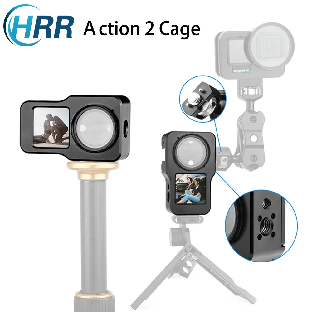 

Aluminum Alloy Protective Case for DJI Action 2 Action Camera Accessories Gopro Expansion Interface Cage Shatter-proof Frame