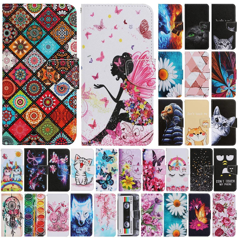 Redmi 9 9T 9A Case Painted Leather Book Case For Xiaomi Redmi 9 9T 9A 9AT 9C NFC 8A Cases Wallet Card Slots Phone Cover Capa