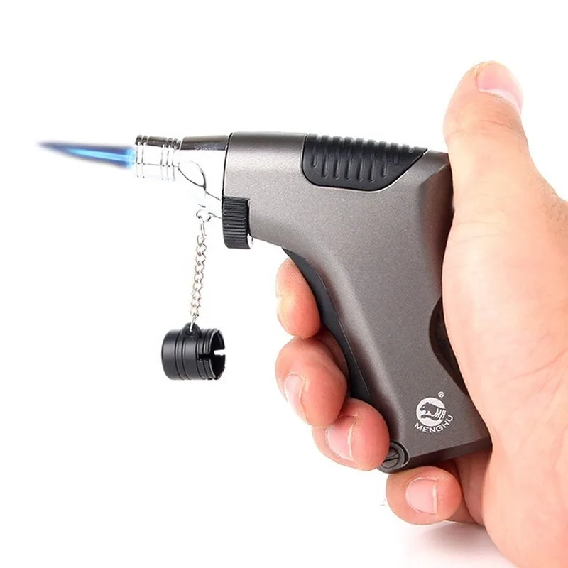 

Spray Gun Welding Gun Personality Creative Straight Into The Blue Fmale Metal Butane Gas Lighter for Kitchen Candle Cigarette