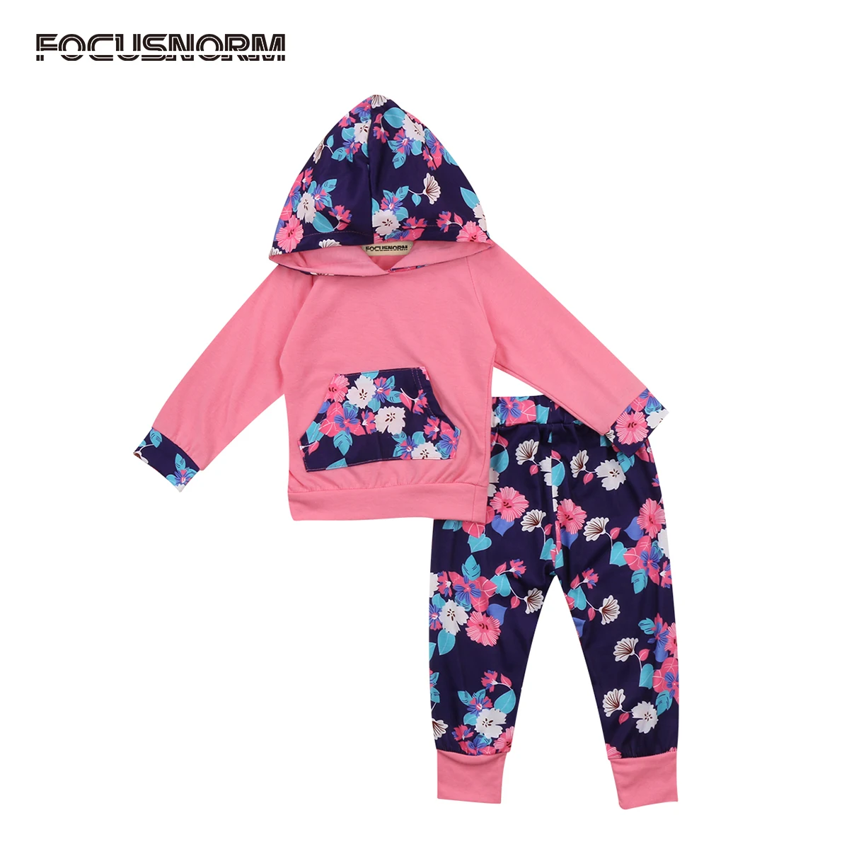 Красный Newborn Toddler Baby Girls Floral Long Sleeves Hoodie Tops Sweatshirt+Pants 2pcs Outfits Set Costume - Цвет: Красный